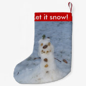 雪可愛い小さな自然雪だるま スモールクリスマスストッキング (裏面)