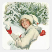 雪合戦（ハリソン・フィッシャー著） スクエアシール (正面)