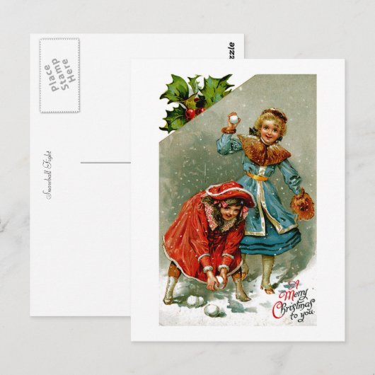 雪合戦 ポストカード (正面/裏面)