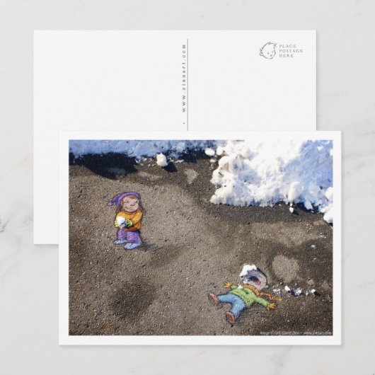 雪合戦 ポストカード (正面/裏面)