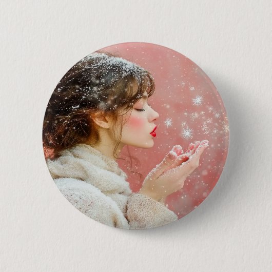 雪吹片 缶バッジ (正面)