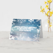 雪問題冬誕生日カード カード (黄色い花)