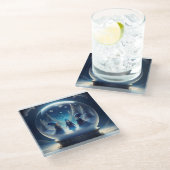 雪国の小さな人々 ガラスコースター (アングル)