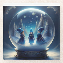 雪国の小さな人々 ガラスコースター
