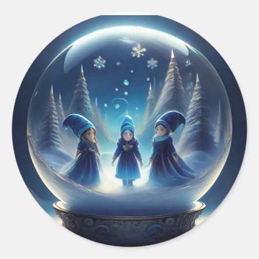 雪国の小さな人々 ラウンドシール (正面)