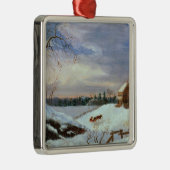 雪場面、ニューイングランド メタルオーナメント (右)