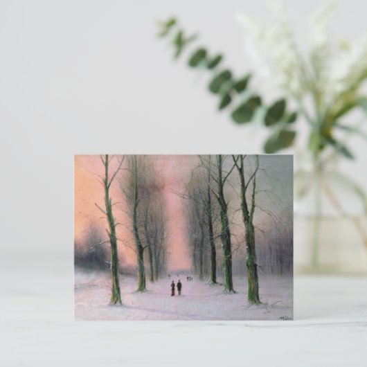 雪場面Wanstead公園 ポストカード (スタンド正面)