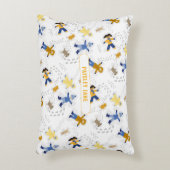 雪天使ペットと子供+名前 アクセントクッション (正面(垂直))