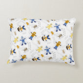 雪天使ペットと子供+名前 アクセントクッション (裏面)