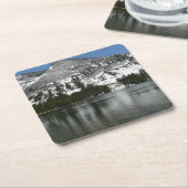 雪天屋湖ヨセミテ国立公園の写真 スクエアペーパーコースター (アングル)