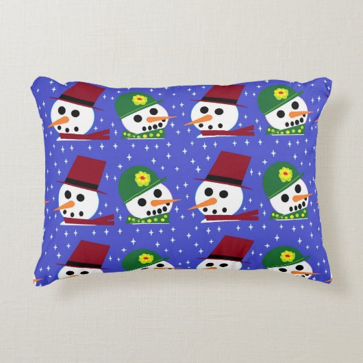 雪女スノーマン雪人枕 アクセントクッション (正面)