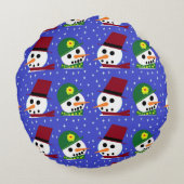 雪女スノーマン雪人枕 ラウンドクッション (裏面)