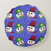 雪女スノーマン雪人枕 ラウンドクッション (裏面)