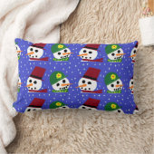 雪女スノーマン雪人枕 ランバークッション (ブランケット)