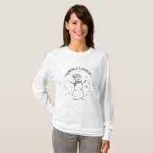 雪好きのための雪だるま長袖Tシャツ Tシャツ (正面フル)