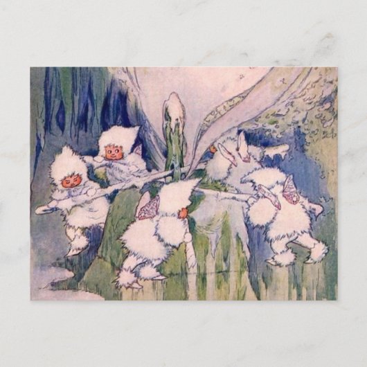 雪妖精の国が雪を作る ポストカード (正面)