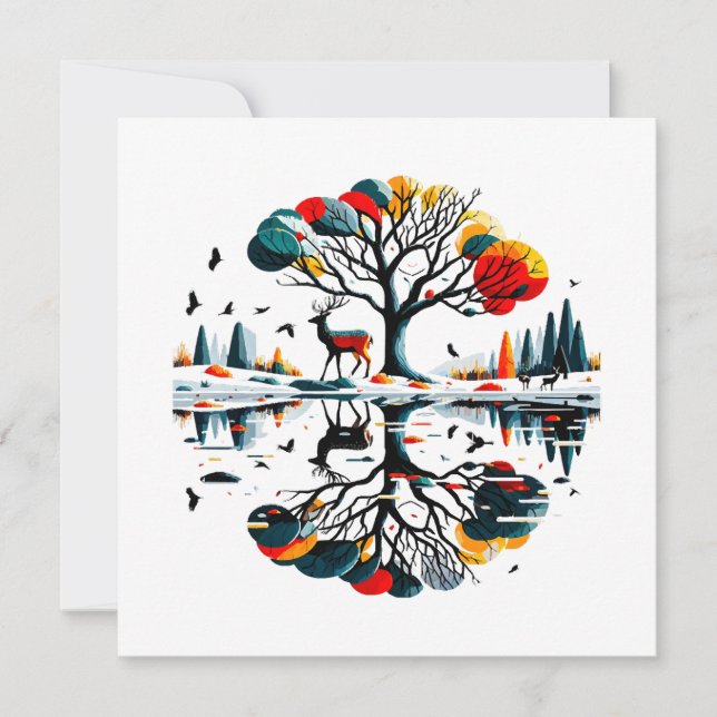 雪威厳のあるの多い冬の森に立つ (正面)