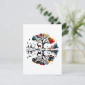 雪威厳のあるの多い冬の森に立つ エンクロージャーカード (スタンド正面)