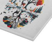 雪威厳のあるの多い冬の森に立つ カッティングボード (角)