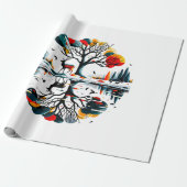 雪威厳のあるの多い冬の森に立つ ラッピングペーパー (アンロールド)