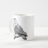 雪威厳のあるふくろう コーヒーマグカップ (正面左)