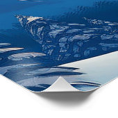 雪威厳のあるをかぶった山 – 星空 ポスター (コーナー)