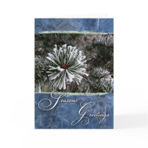 雪季節の挨拶の松の木