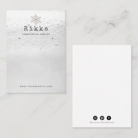 雪実在イヤリング表示名刺 名刺 (正面/裏面)