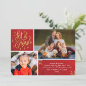 雪家族のクリスマスカードにしましょう シーズンカード (スタンド正面)