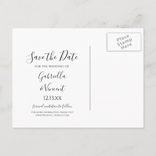 雪屋の冬の国の結婚式の日付を保存 案内ポストカード (裏面)