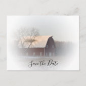 雪屋の冬の国の結婚式の日付を保存 案内ポストカード (正面)