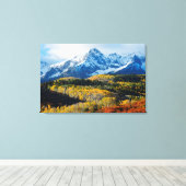 雪山と木 キャンバスプリント (インサイチュ (ウッドフロア))