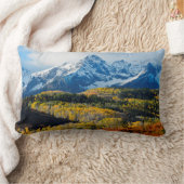 雪山と木 ランバークッション (ブランケット)