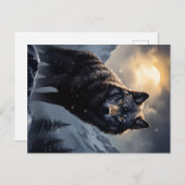 雪山に棲むブラックウルフ ポストカード (正面/裏面)