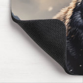 雪山に棲むブラックウルフ マウスパッド (コーナー)