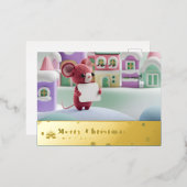 雪山ねずみホイル ハoliday ポストカードA 箔シーズンポストカード (正面/裏面)