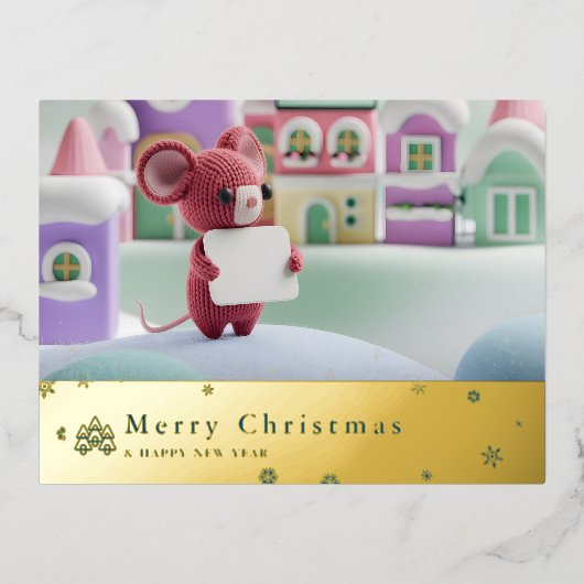 雪山ねずみホイル ハoliday ポストカードA 箔シーズンポストカード (正面)