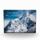 雪山のイメージとモダンスタイル文字 フォトブロック (正面)