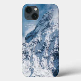 雪山のイメージとモダン文字 iPhone 13ケース