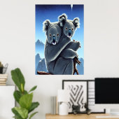 雪山のコアラと子供 | AI Art ポスター (ホームオフィス)