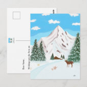 雪山のポストカード ポストカード (正面/裏面)