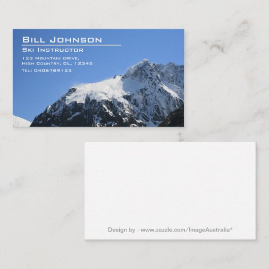 雪山の写真 – 名刺 (正面/裏面)