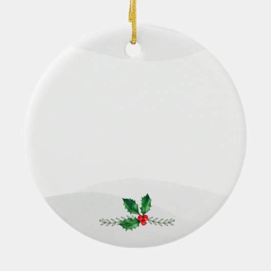 雪山の冬のログキャビンX13 セラミックオーナメント (裏面)