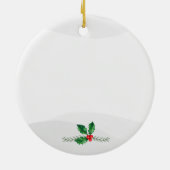 雪山の冬のログキャビンX8 セラミックオーナメント (裏面)