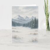 雪山の冬の水の色グリーティングカード カード (正面)