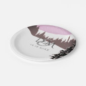 雪山の冬の結婚式 ペーパープレート (アングル)