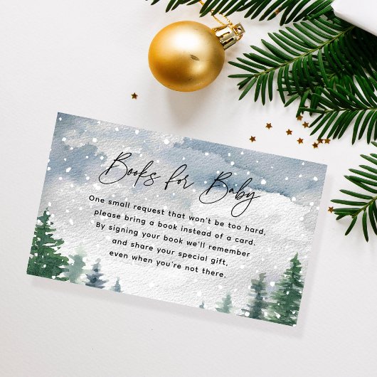 雪山の冬の赤ちゃんシャワー予約リクエスト エンクロージャーカード
