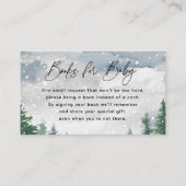 雪山の冬の赤ちゃんシャワー予約リクエスト エンクロージャーカード (正面)