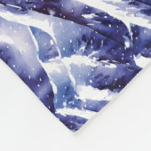 雪山の冬 フリースブランケット (角)