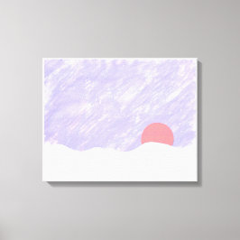 雪山の奥に沈む太陽 キャンバスプリント